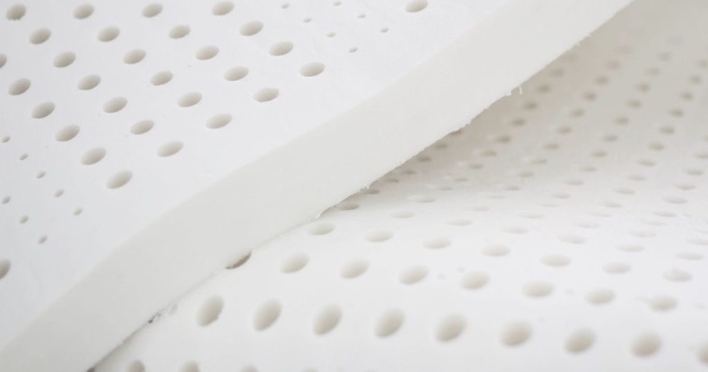 close-up image of latex showing that the material is breathable.