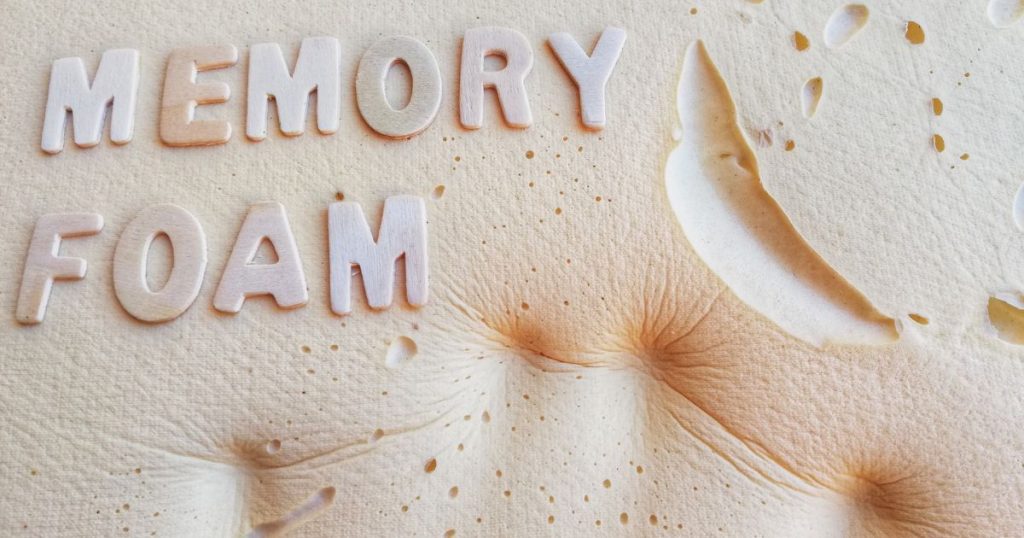 Close up image of memory foam.